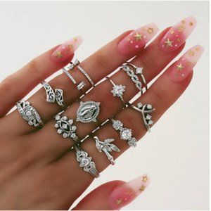 Jewelry-Bohemian 11pcs ring set for women